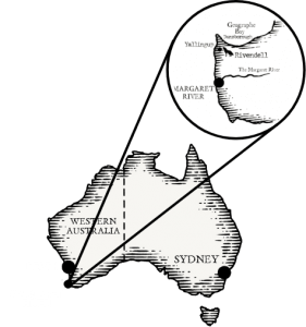 Map of Margaret River in WA